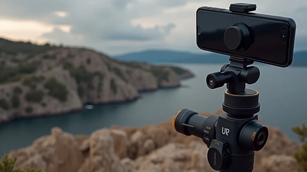 The image shows a person holding a cell phone gimbal, demonstrating how to find the best one.